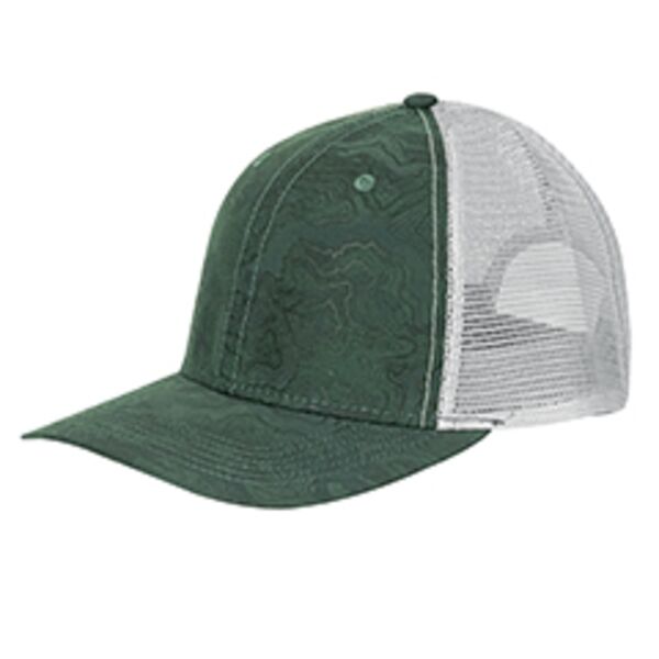 Structured Mid Profile Camo Print Trucker Hat Thumbnail
